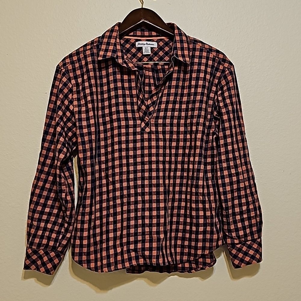 Tommy Bahama‎ Bonita Check Popover Top size s/p
